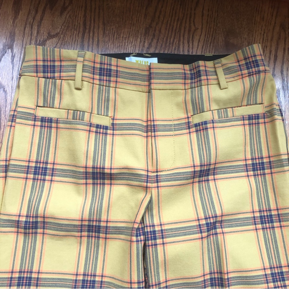 Anthropologie Maeve Yellow Plaid Pants - Picture 4 of 9